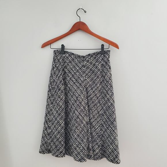 Context Black & White Tweed Circle Skirt Suit Size 8 - Picture 9 of 11